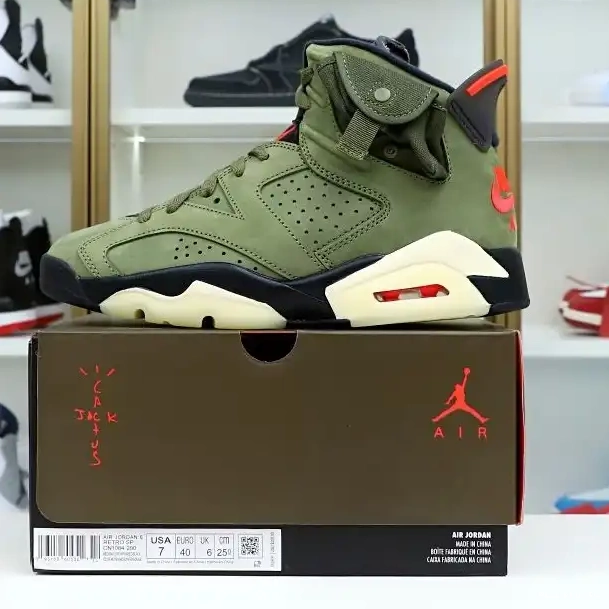 X Kimikick RETRO JORDAN AIR TRAVIS SCOTT 'OLIVE' 6 0807